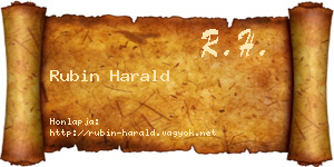 Rubin Harald névjegykártya